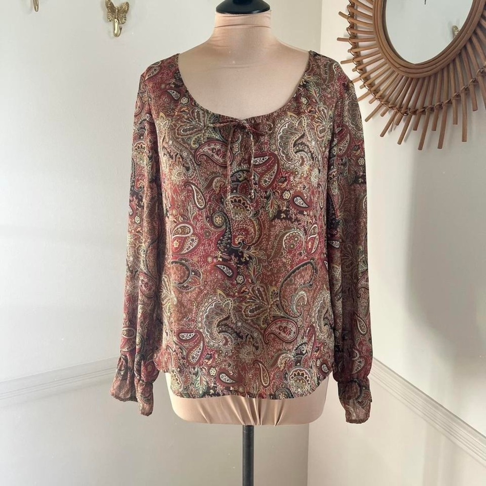 Vintage Notations‎ Paisley Y2K 70s Blouse